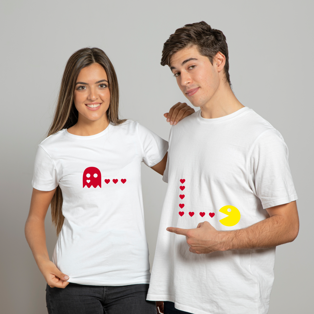 Marškinėliai poroms "Pac-Man Love"